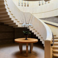 Inside Opus One - a view of the staircase